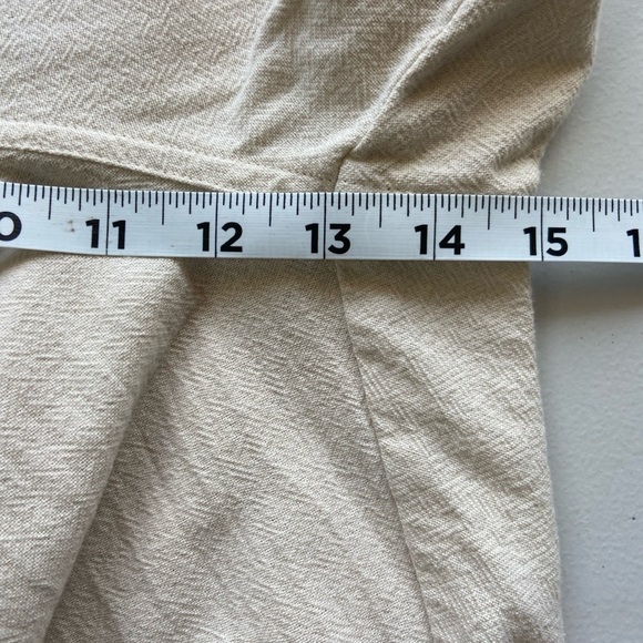 Soft Surroundings Wide Leg Cotton Pants Pull On Buttons Lagenlook Tan Size 1X - Picture 6 of 11